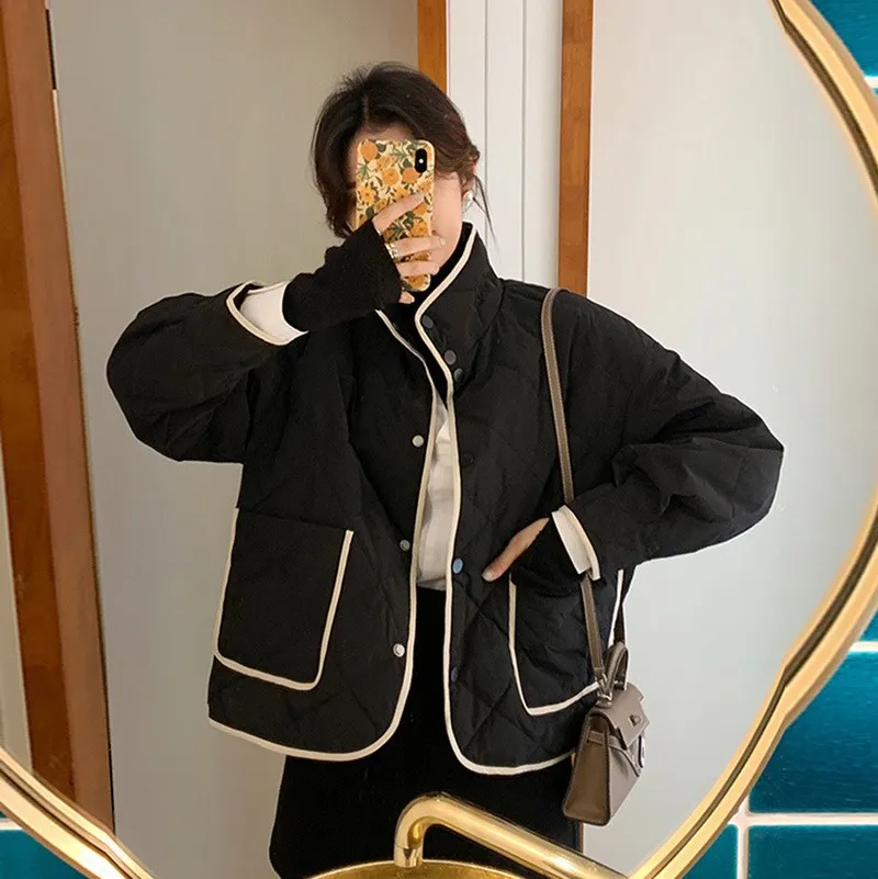 Fashion Down Jacket Ringer Small Fragrance Light Cotton Clothing All-matching Women's Winter Sweet Short White Eiderdown Coat