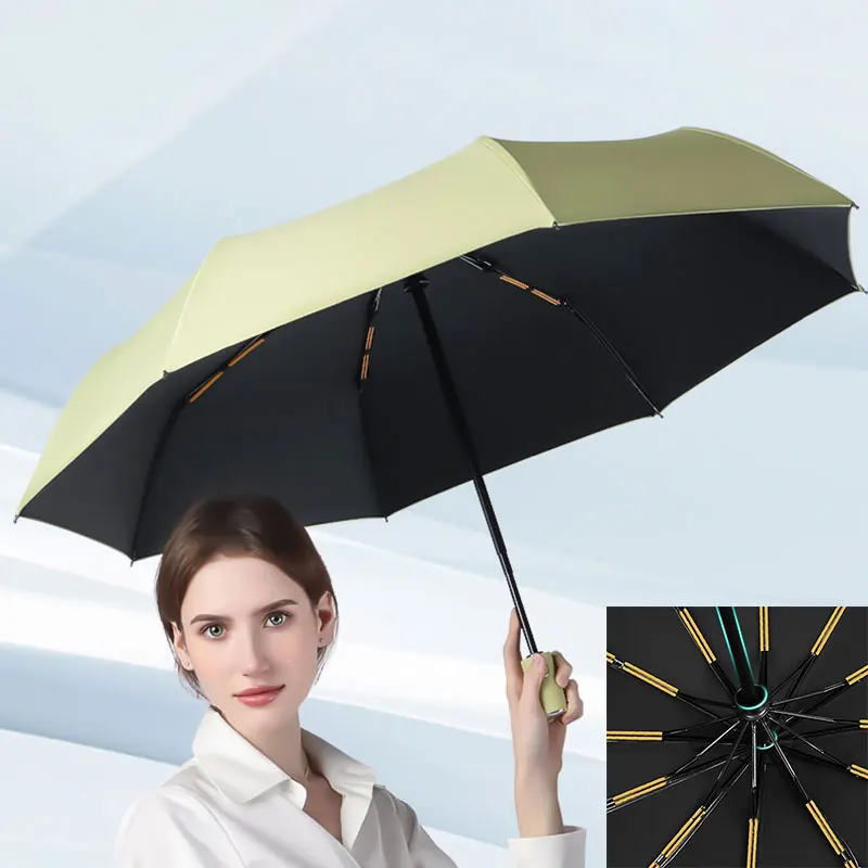 

12 Double Dragon Bone Fully Automatic Umbrella Sunny Umbrella Female Sunshade Sun Sunscreen UV Reinforcement Thickened Large