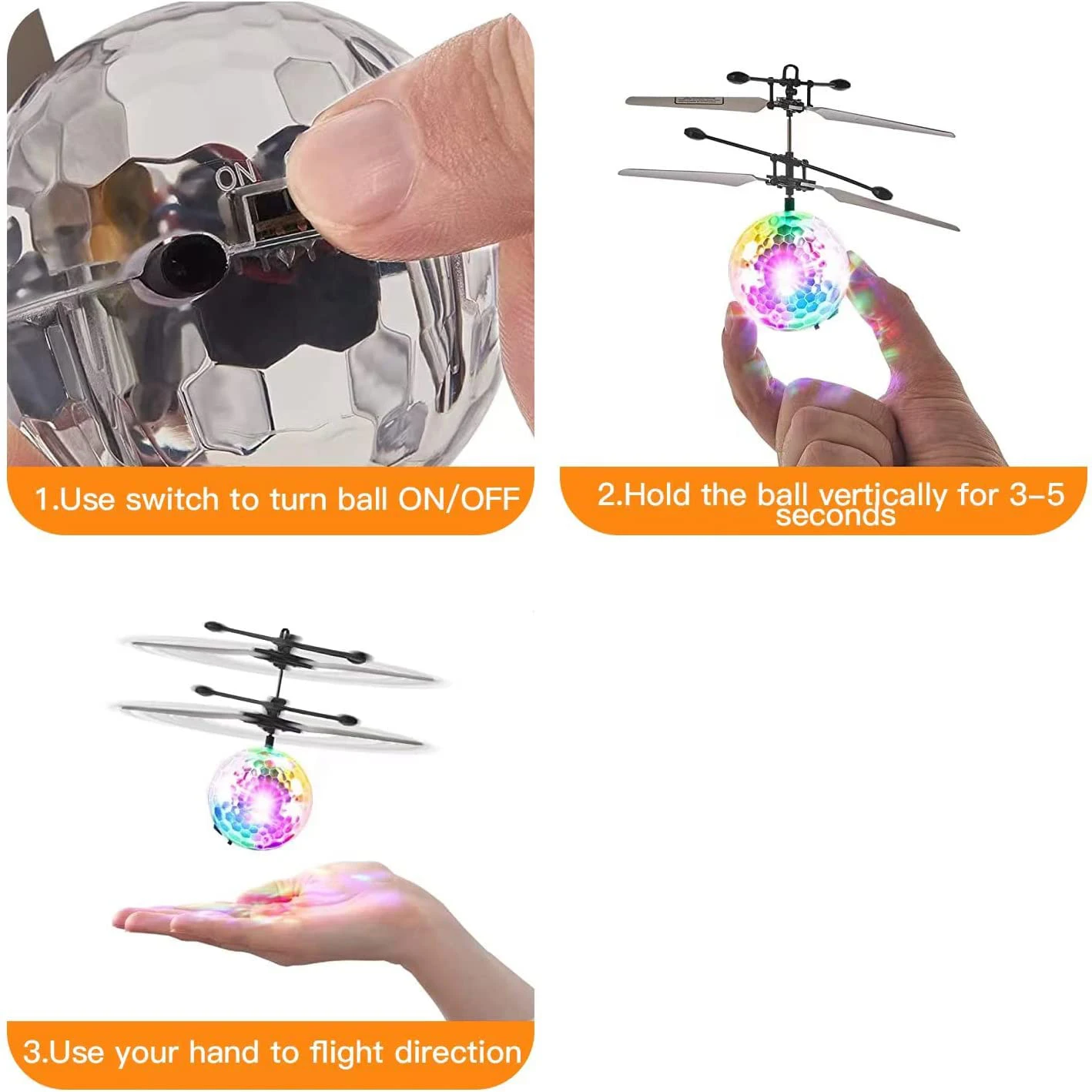 Flying Ball Toys RC Toy for Boys Light Up Ball Mini Drone Infrared Induction Helicopter Indoor Outdoor Ball Floating UFO Toy images - 6