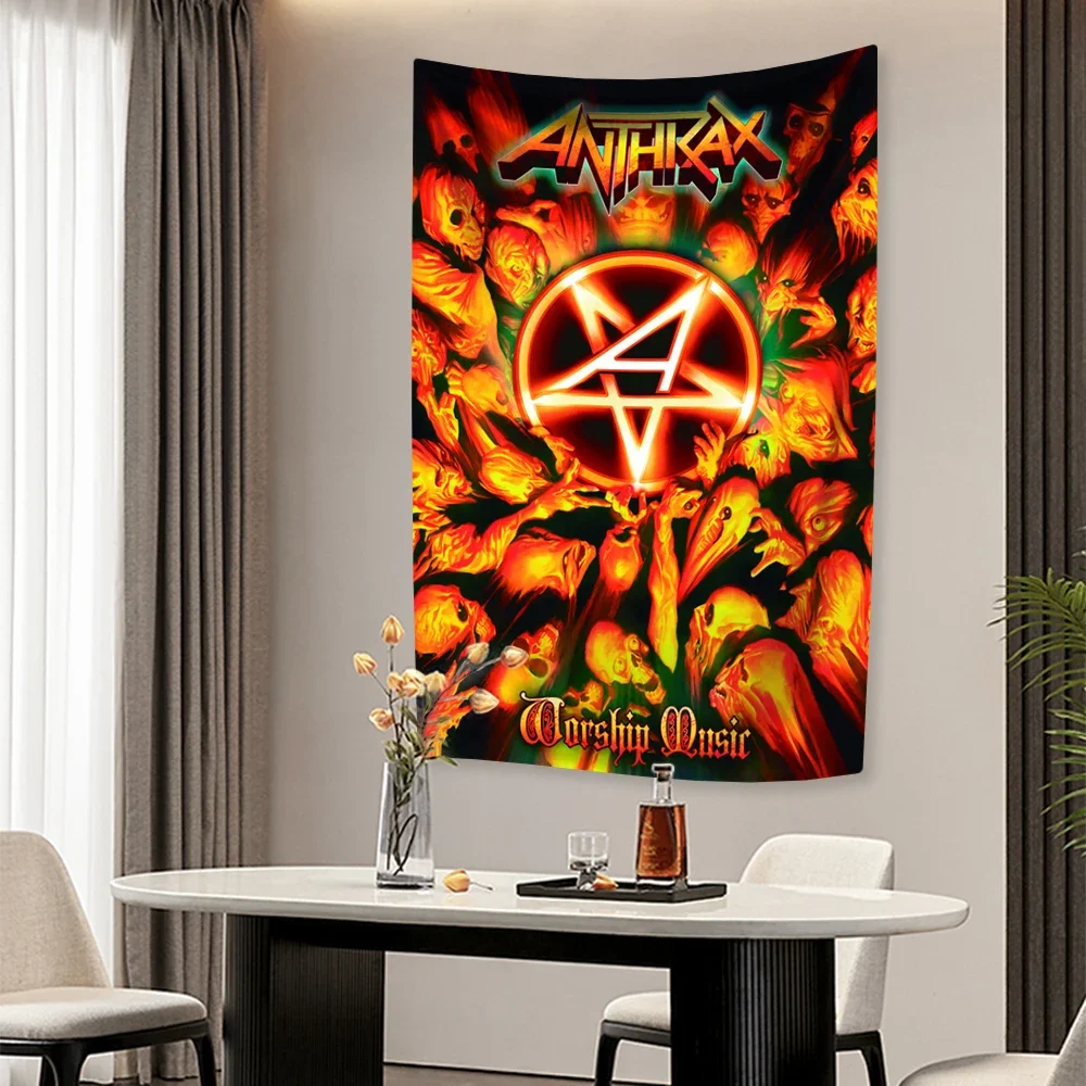 XxDeco хардкор-панк-группа Tapestry Anthraxs большой тканевый Декор для дома спальни стены