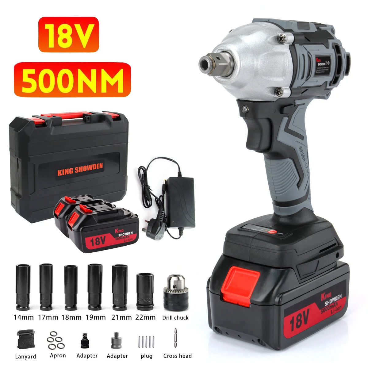 

18V Cordless Electric Screwdriver Speed Brushless Impact Wrench Rechargable Drill Driver LED Light For Makita Battery