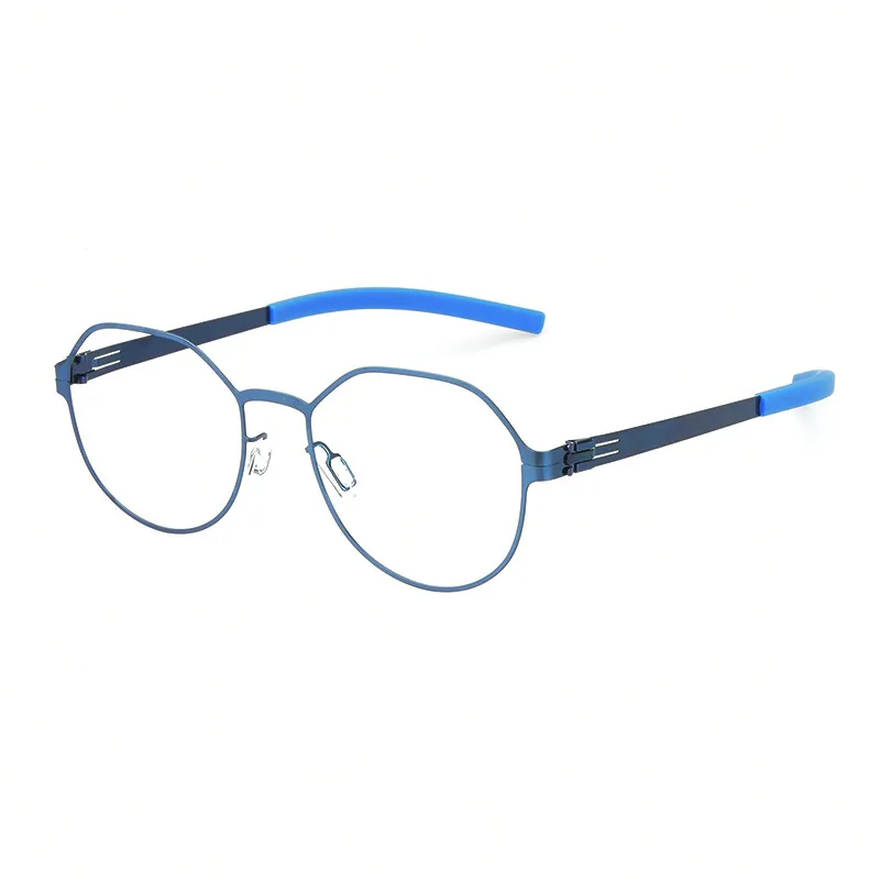 Немецкие круглые очки без винтов для мужчин и женщин ультралегкие многоугольные