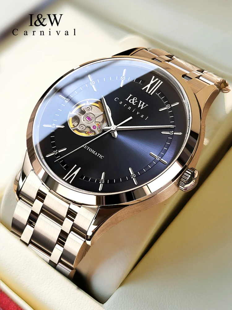 

I&W New Tourbillon Mechanical Watch for Men Sapphire Glass Waterproof Full Steel SEIKO Movement Watch Men Automatic Reloj Hombre