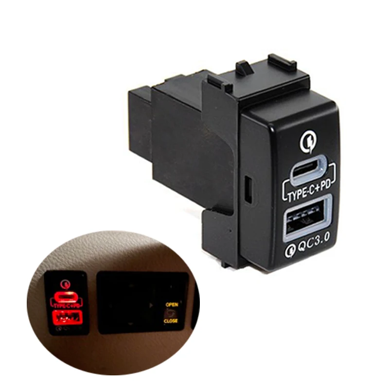 

1PC Quick Car Charger TYPE-C PD USB Interface Socket 12V/24V Use For Nissan Old Patrol Y62 X-Trail SUNNY Sylphy Teana