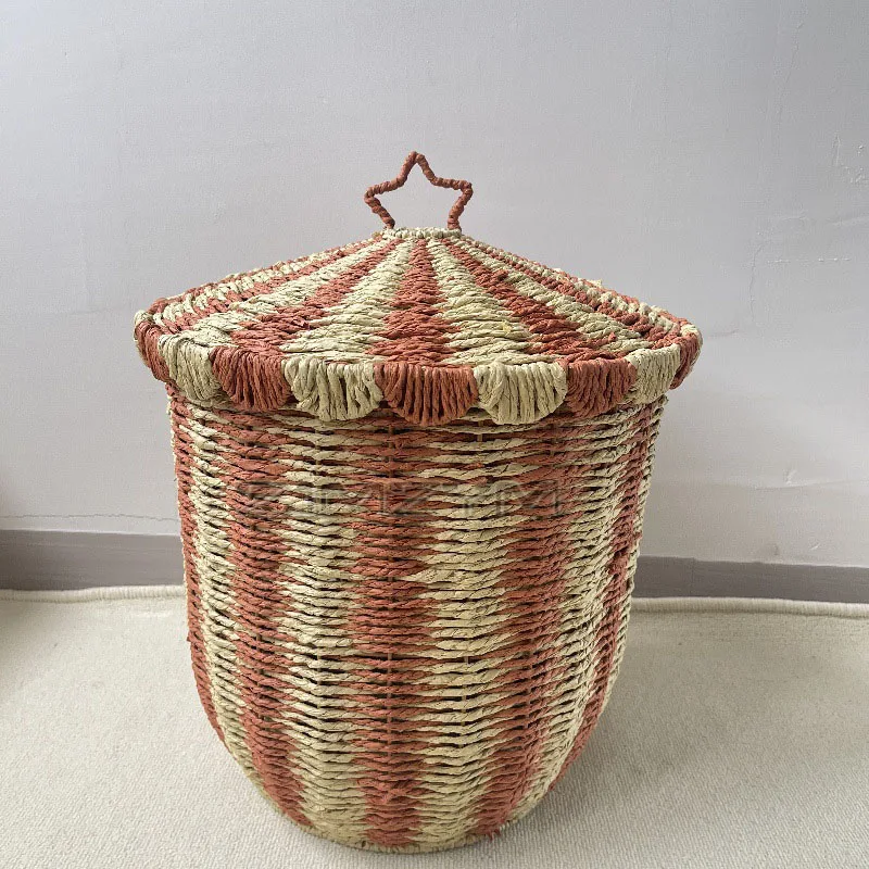 

Винтажная тканая корзина для хранения ZJMZYM Ретро красный цирк