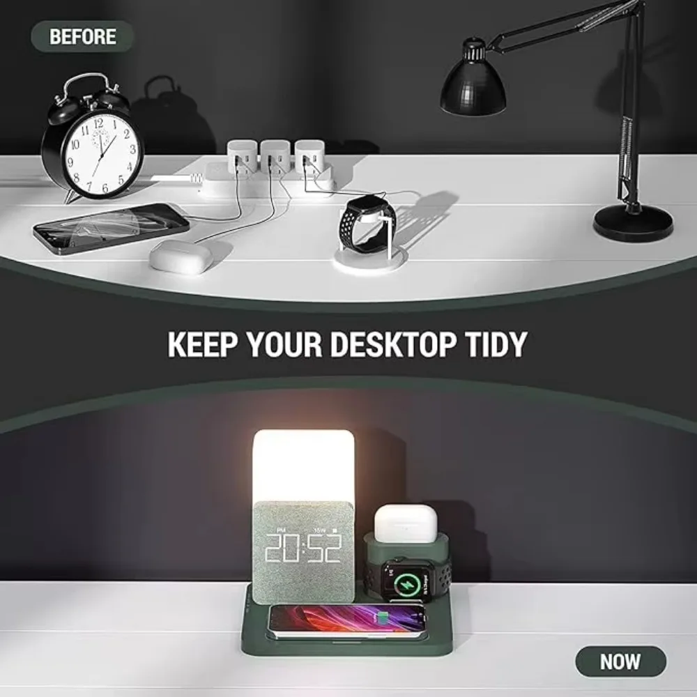 Держатель для телефона 4-в-1 15 Вт беспроводная зарядная станция зарядное