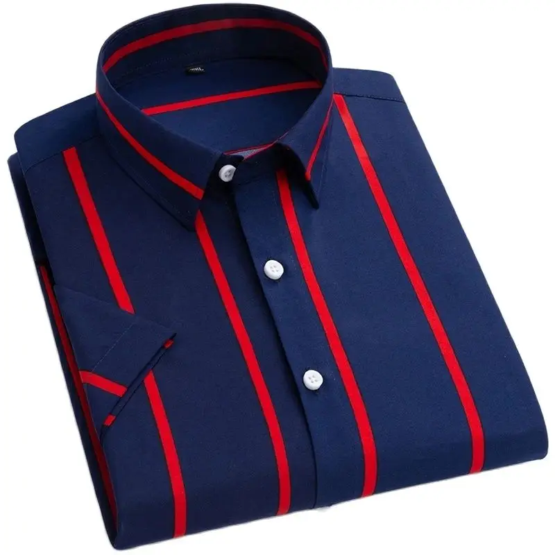 Men's Casual Shirts Short Sleeves Striped Fashion Print Loose T-Shirts 2022 Summer Men's Tops