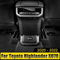 for toyota highlander kluger xu70 2020 2021 2022 abs carbon car rear air condition outlet vent frame cover trim accessories