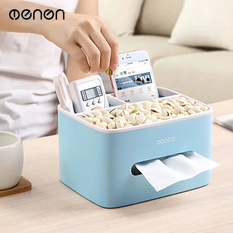 

MENEN Home Office Multifunctional Remote Control Box Cosmetic Storage Suction Cup Desktop Tissue Box LF89001