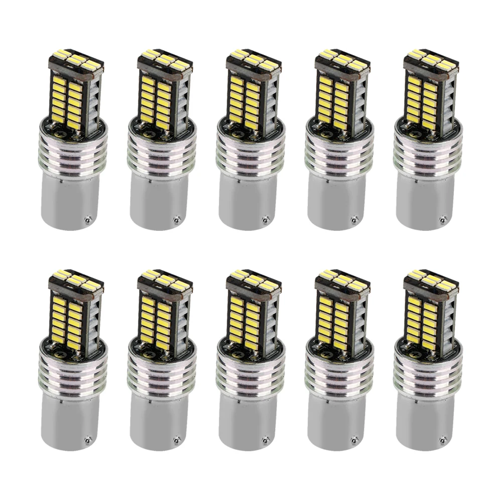 

MIHAZ 10 шт. алюминиевый сплав светодиодная универсальная автомобильная лампа 30SMD P215W 1156 12 В BA15S BAU15S BAY15S Canbus указатель поворота белый стояночный ...