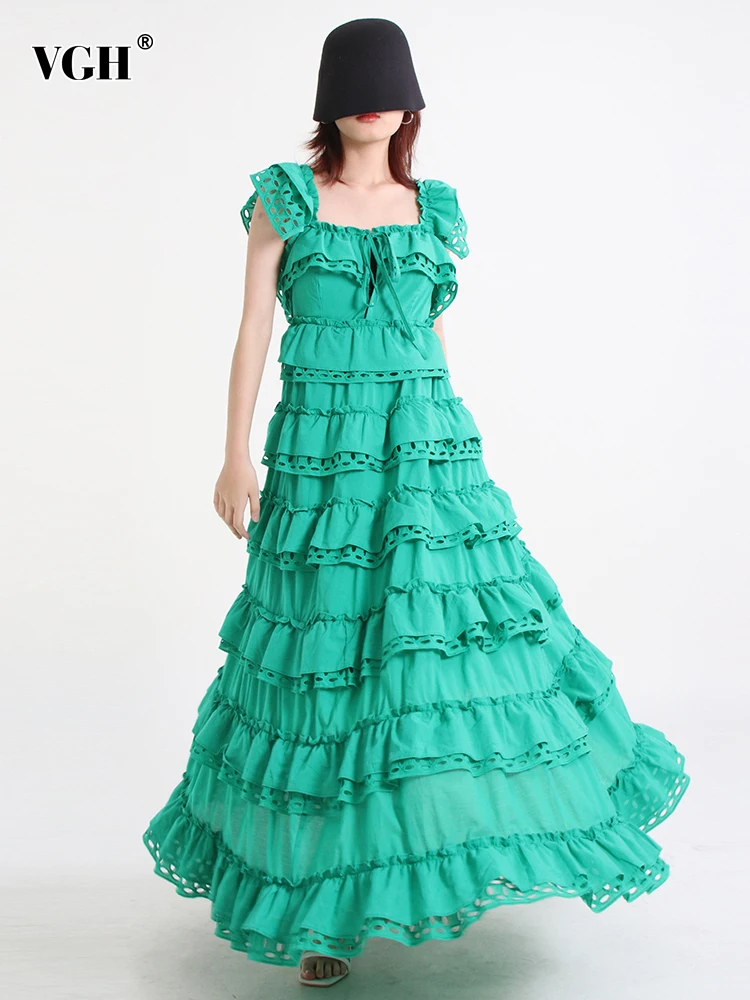 

Женские платья-пуловеры без рукавов VGH с квадратным вырезом и высокой талией