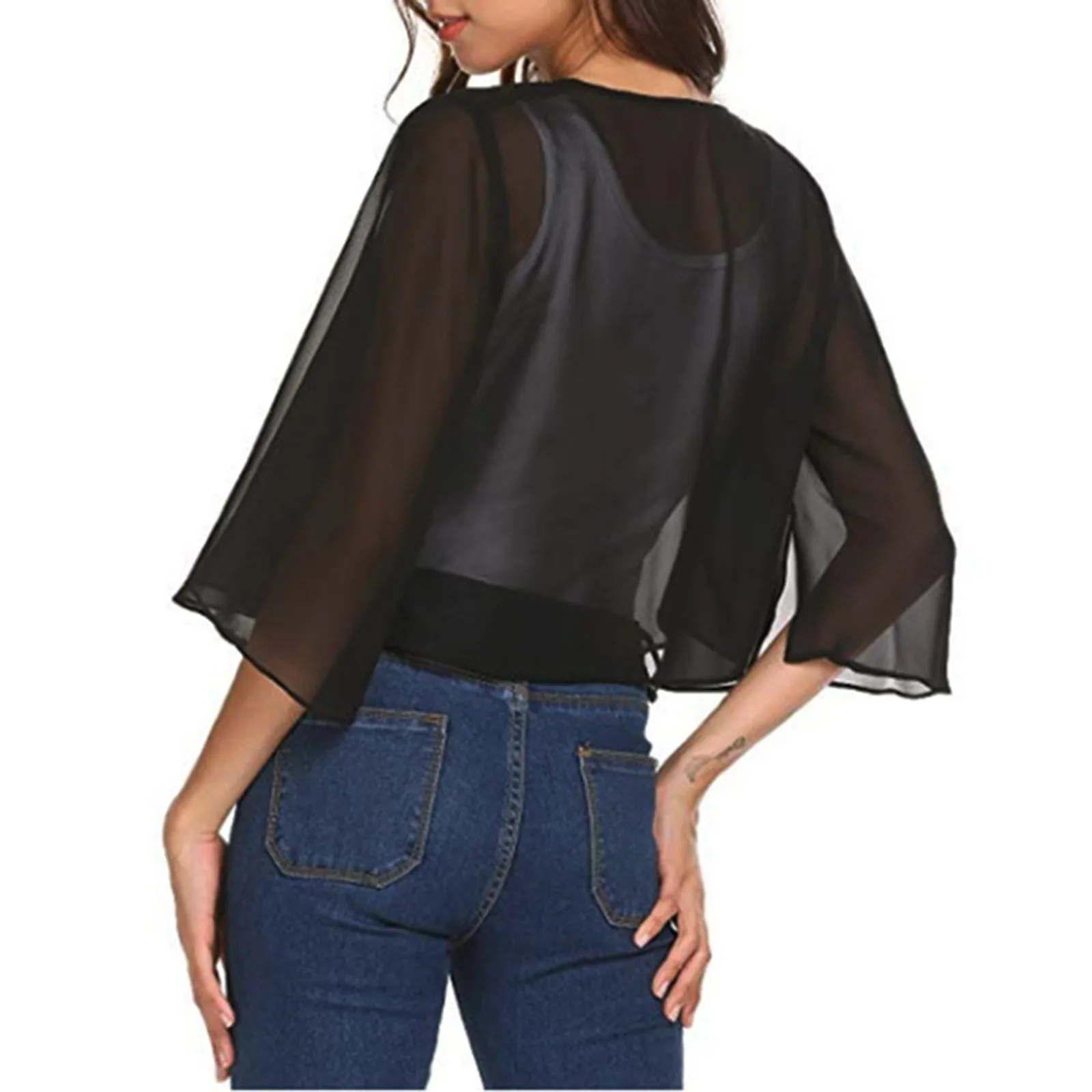 

Sweater for Women Fashion Women Fashion Solid Mesh Irregular Short Sleeve Loose Cardigan Beach Holiday Tops Girl Moccasins