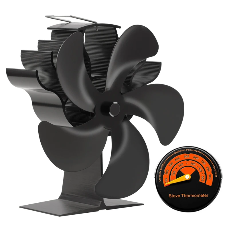 

5 Blade Heat Powered Stove Fan Fireplace Fan Log Wood Burner Eco Quiet Fan Home Heat Fan For Wood/Log Stoves/Fireplaces/Heater