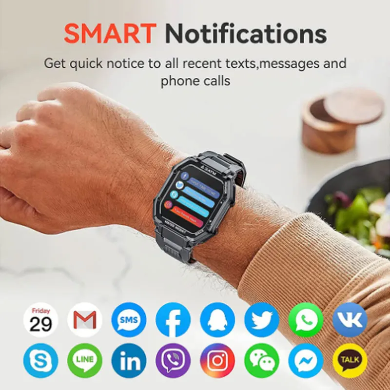 

2022 1.69 Inch 3ATM IP68 Waterproof Smart Watch Men Women Fitness Tracker Blood Pressure Monitor Outdoor Sports Smartwatch
