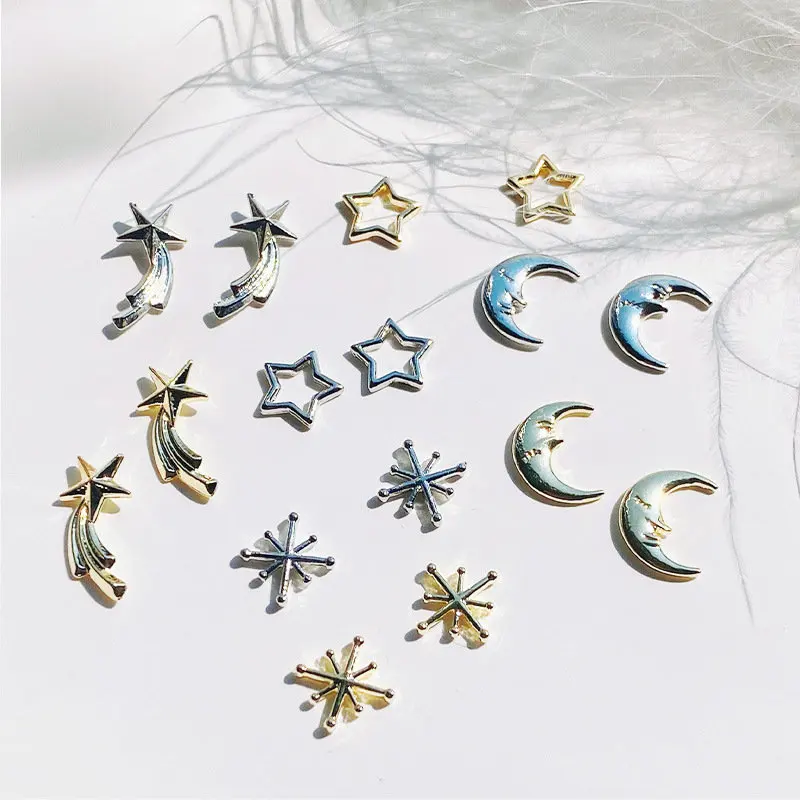 100pcs/lot Sailor Moon Star Alloy Metal Rivet Nail Art Parts Decorations Supplies Professionals Nails Accesorios Designs Charms