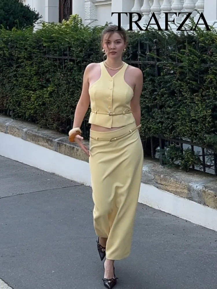 Женский летний костюм TRAFZA желтый