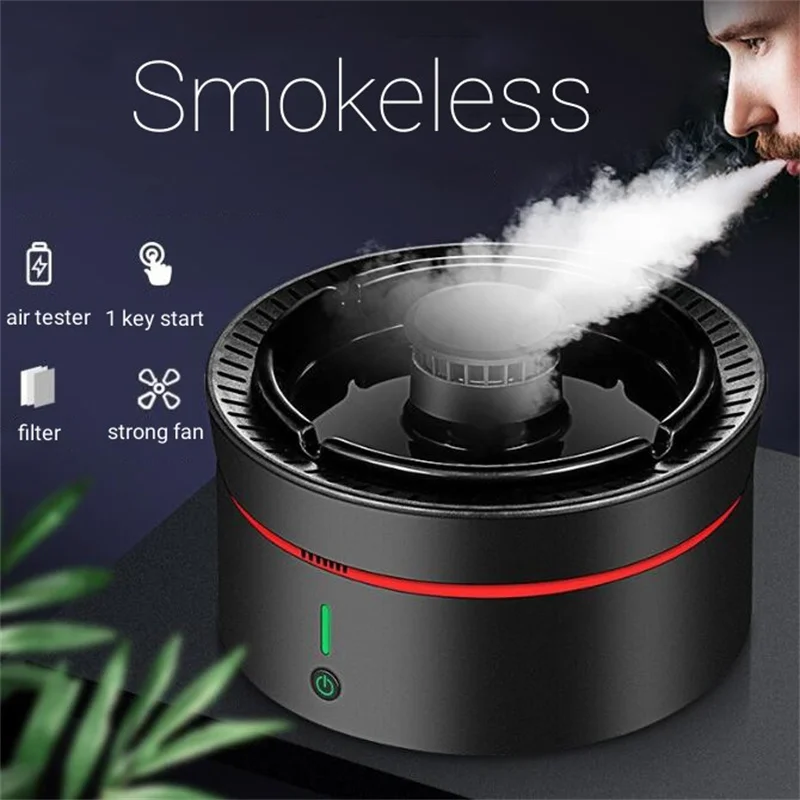 

Smart Ashtray Usb Ceramic with Smoking Filter Electric Rechargeable Smoke Vaccum Cleaner Air Purifier Car Anti Smell Ash Tray