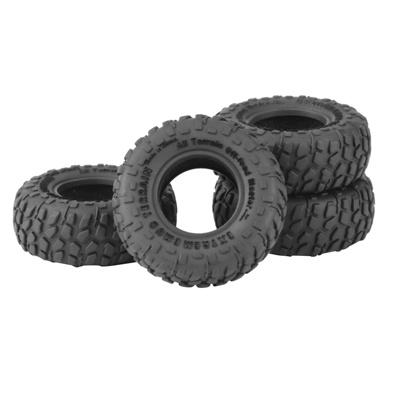 

4PCS 49mm Rubber Extreme Mud Terrain 1.0Inch Wheel Tires for 1/24 RC Crawler Car Axial SCX24 AX90081 AXI00001 AXI00002