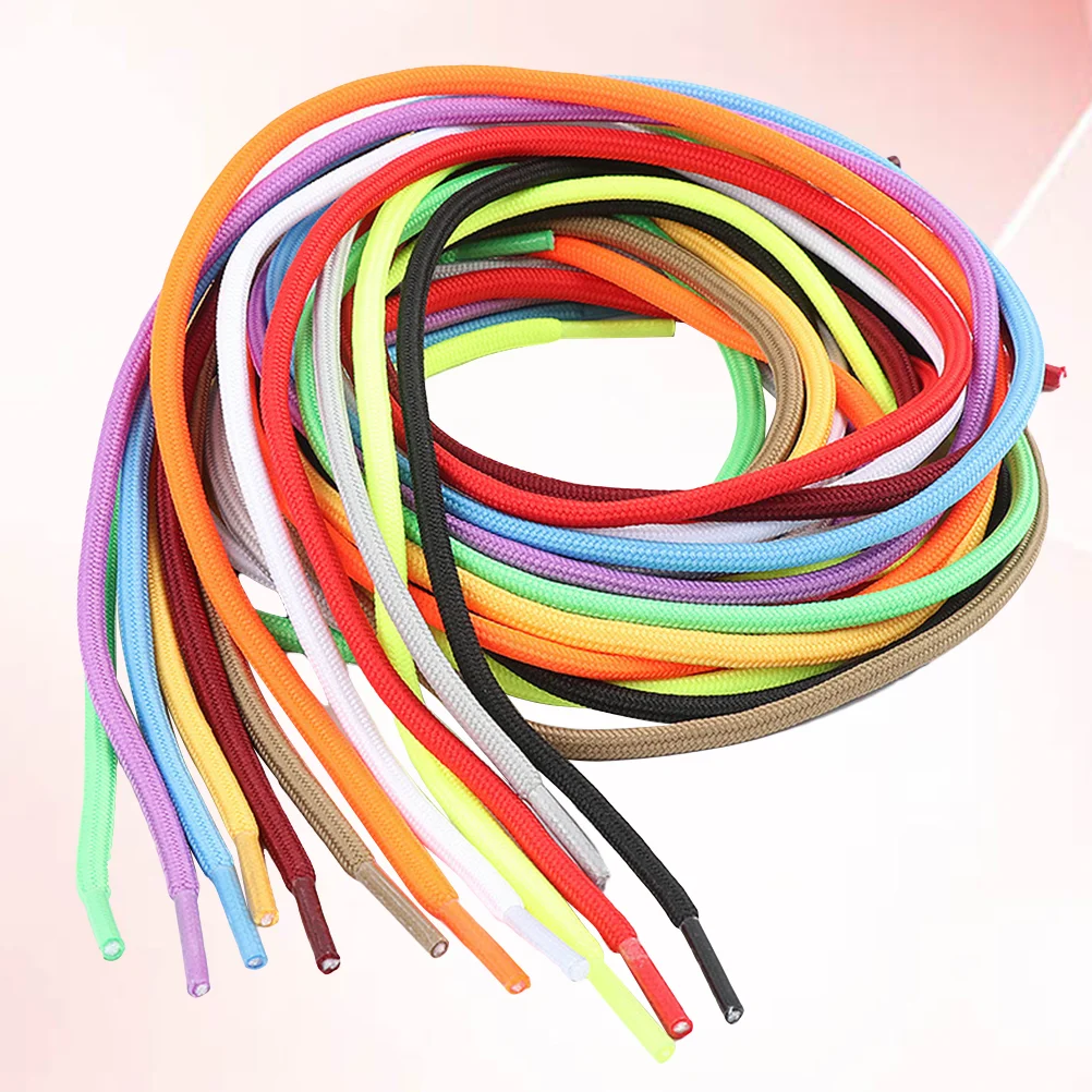 20 Pcs Elastic Shoelaces Color Rope Oval Elastic Flat Shoelaces Braided Shoelace Color Shoelace