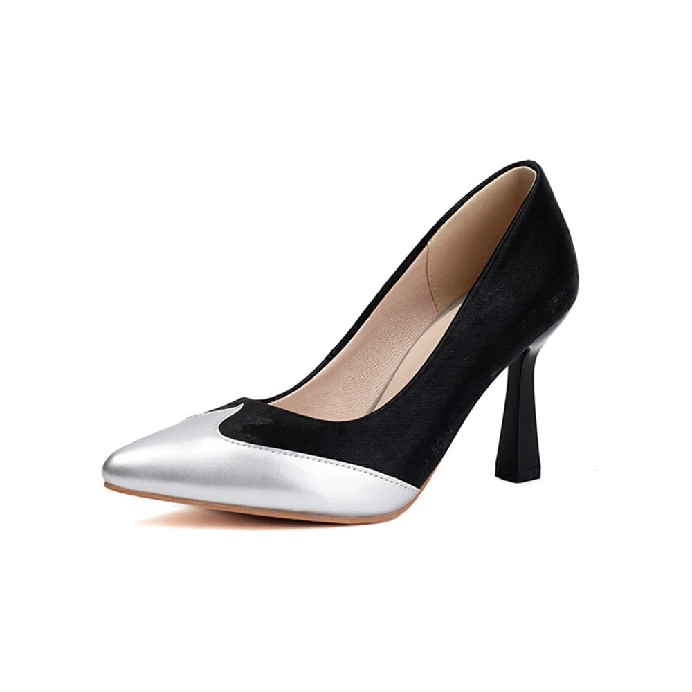 Фото Zapatos De Mujer 2025: весна-лето, пикантная модная женская обувь на высоком каблуке, остроконечные фиолетовые свадебные туфли для невесты, большие размеры 45, 46 7058 №2