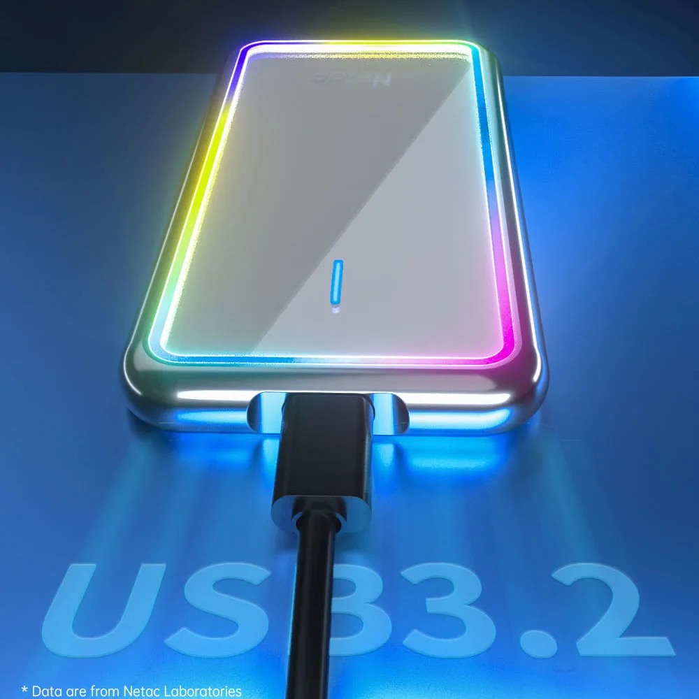 Netac SSD 500 ГБ 1 ТБ rgb внешний жесткий диск Портативный ssd 128 250 твердотельный Type-c USB3.2 |