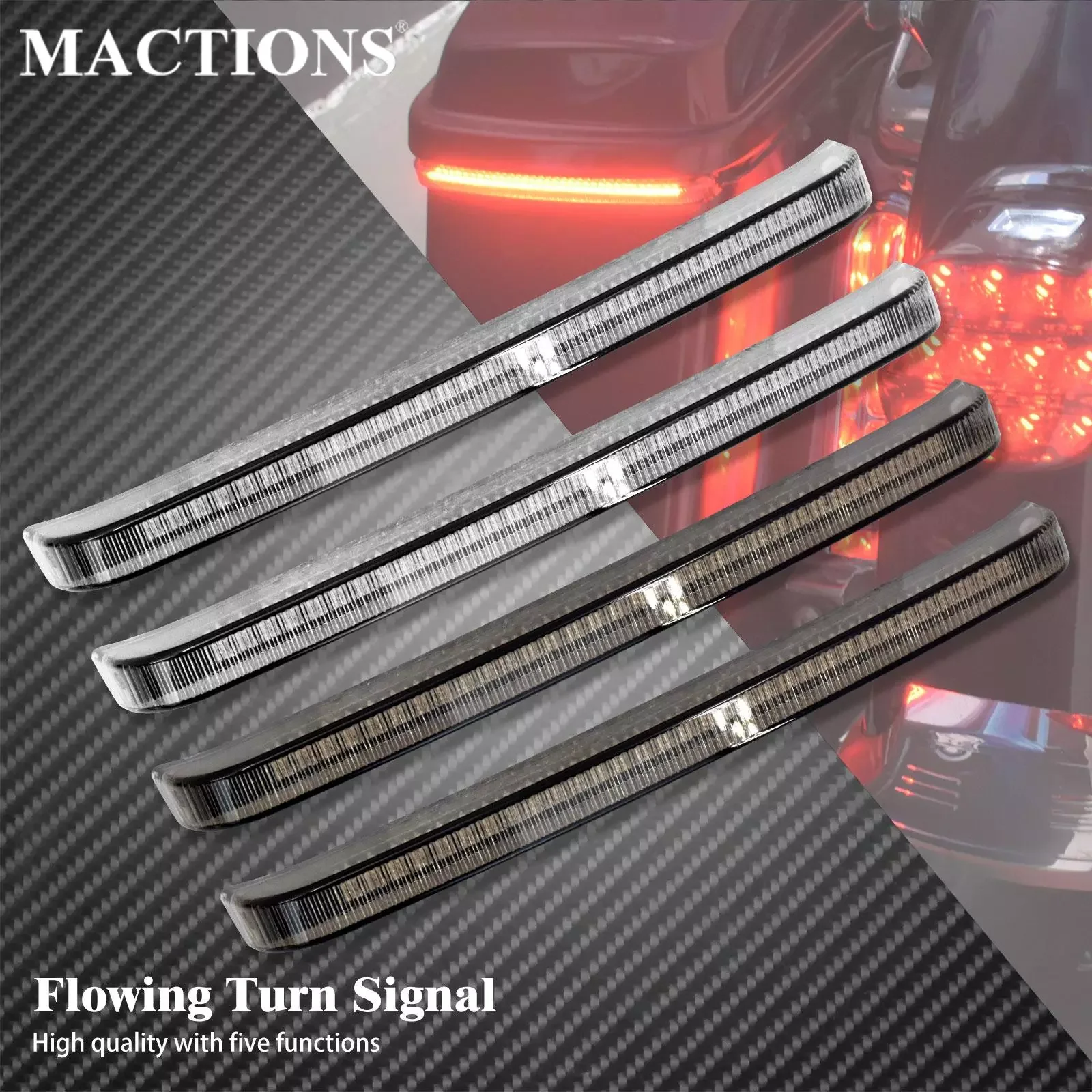 

NEW2023 2xMotorcycle LED Saddlebag Brake Flowing Turn Signal Accent Light Lamp For Harley Touring Road King Electra Glide CVO 20