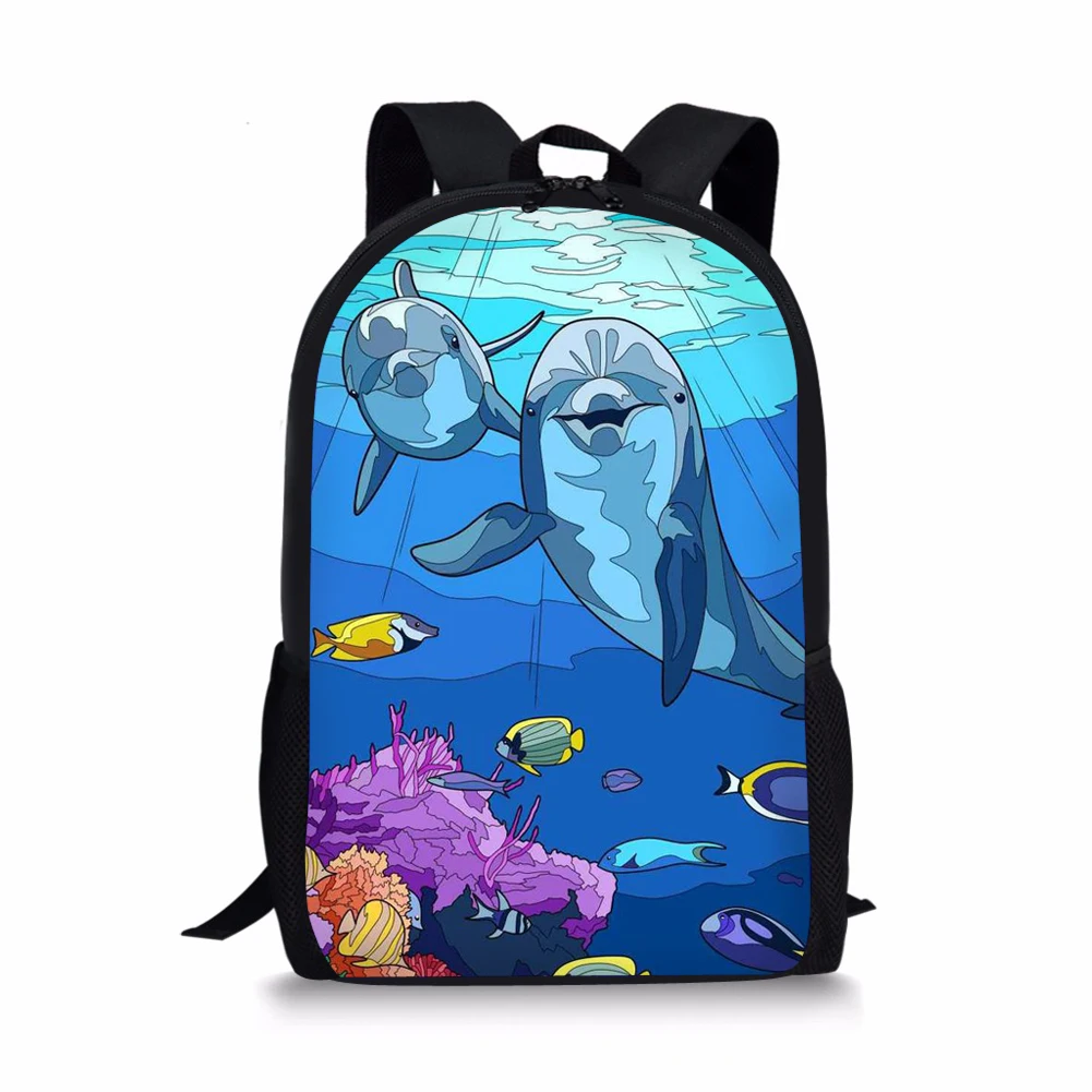Seaworld Animal Style Print New Large Schoolbag Student School Backpack Waterproof Bagpack Capacity Primary Book Bags