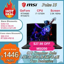 MSI Pulse 15 Gaming Laptop 15.6 Inch 2.5K 165Hz Screen Notebook i7-13700H 16GB 1TB RTX4070 Gaming Computer Win11 Netbook