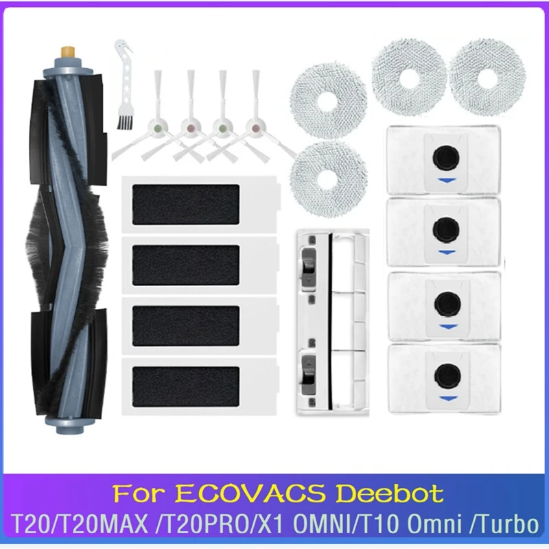 

Комплект сменных деталей для робота-пылесоса Ecovacs Deebot T20 PRO /T20 MAX/ T20 PRO PLUS/ T20 MAX PLUS / X1/ T10, 19 шт.