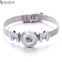 luwellever mom cross dad stainless steel interchangeable 210 bangle fit 18mm snap button bracelet charm jewelry for women gift