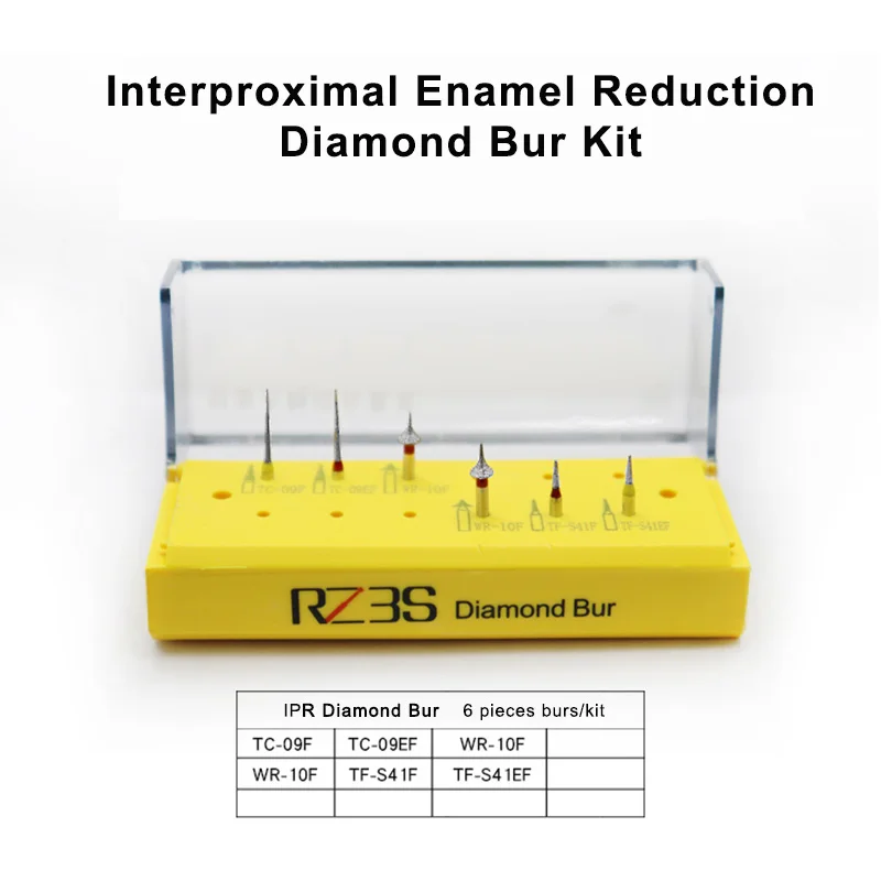 RZ3S Dental Interproximal enamel reduction IPR Diamond Bur Kit 6 pcs Bur+Sterilization Holder
