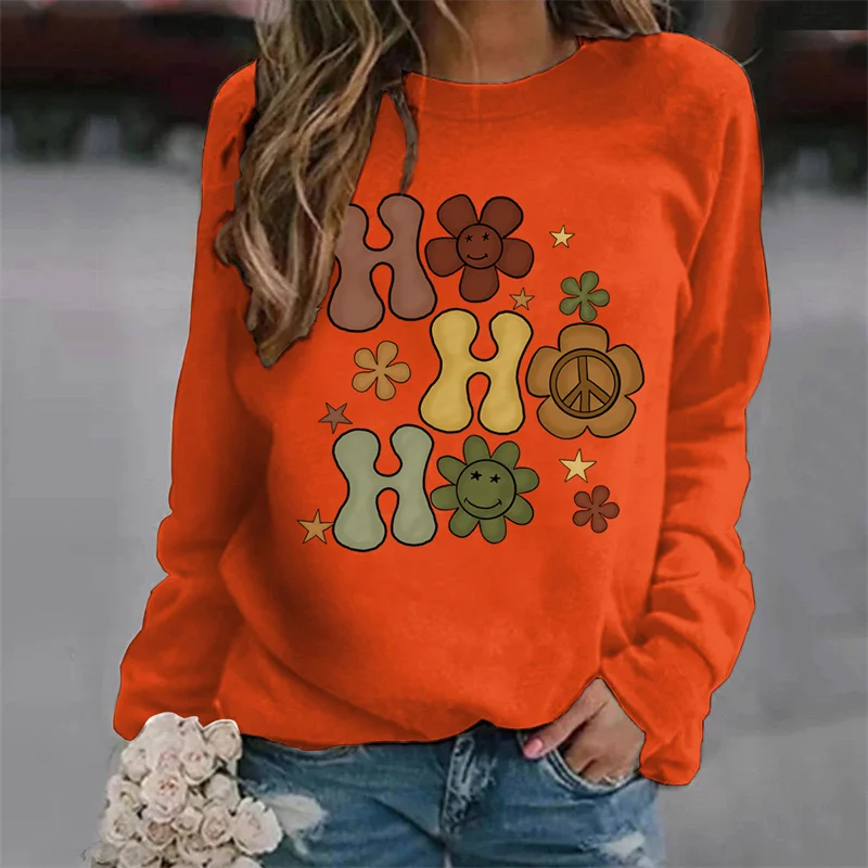 Merry Christmas Ho Ho Ho Print Harajuku Hoodies Winter Aesthetic Clothes Women Pullover Ladies Hoodies Sweatshirts Sudaderas