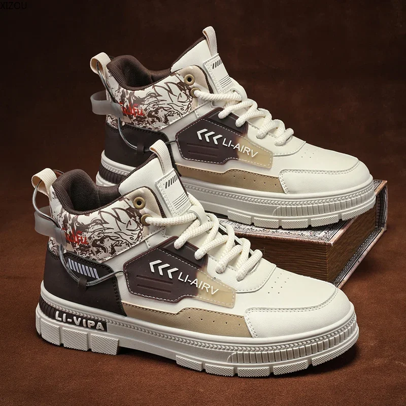 Мужские ботинки мужские высокие кеды повседневные бархатные утепленные в