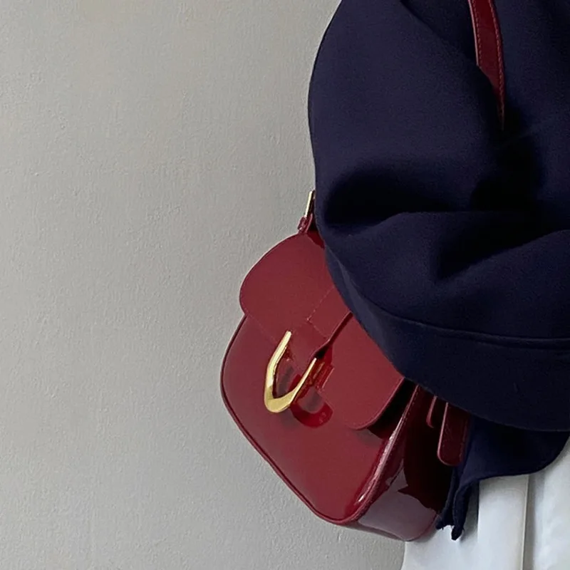 Высококачественная женская сумка в стиле ретро винно-красная модная простая и