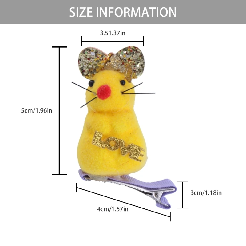 10 шт. заколка для волос с милыми мультяшными мышами украшение уникальная в форме