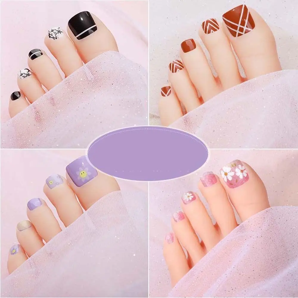 

22 Tips/Sheet Toenail Stickers Fashion Waterproof Full Coverage Adhesive Stickers Nail Art Nail Decoration Stickers
