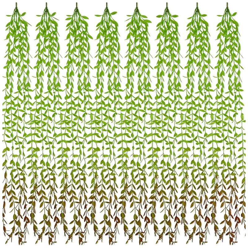 

Искусственные виноградные лозы, искусственная зелень, ивовая гирлянда с листьями, устойчивая к УФ-излучению, искусственные растения, подве...
