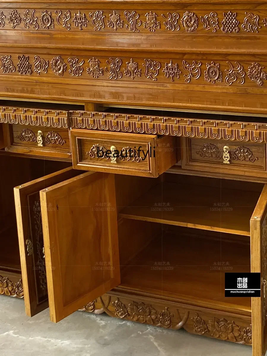 Тибетский буддийский буддистский шкаф для одежды трехслойный алтарь из массива