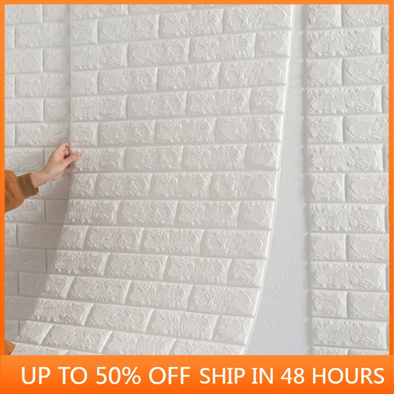 Самоклеящиеся обои для домашнего декора, настенные 3D наклейки с изображением кирпича для гостиной, кухни, детских комнат