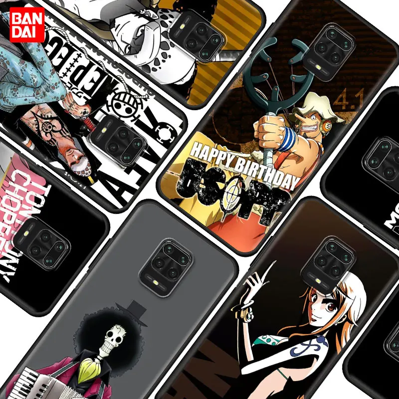 

Cartoon Luffy One Piece Case for Xiaomi Redmi Note 7 8 9 9s 10 11 8T 11T Pro Plus 5G 4G Silicone Protection Black Thin Cover
