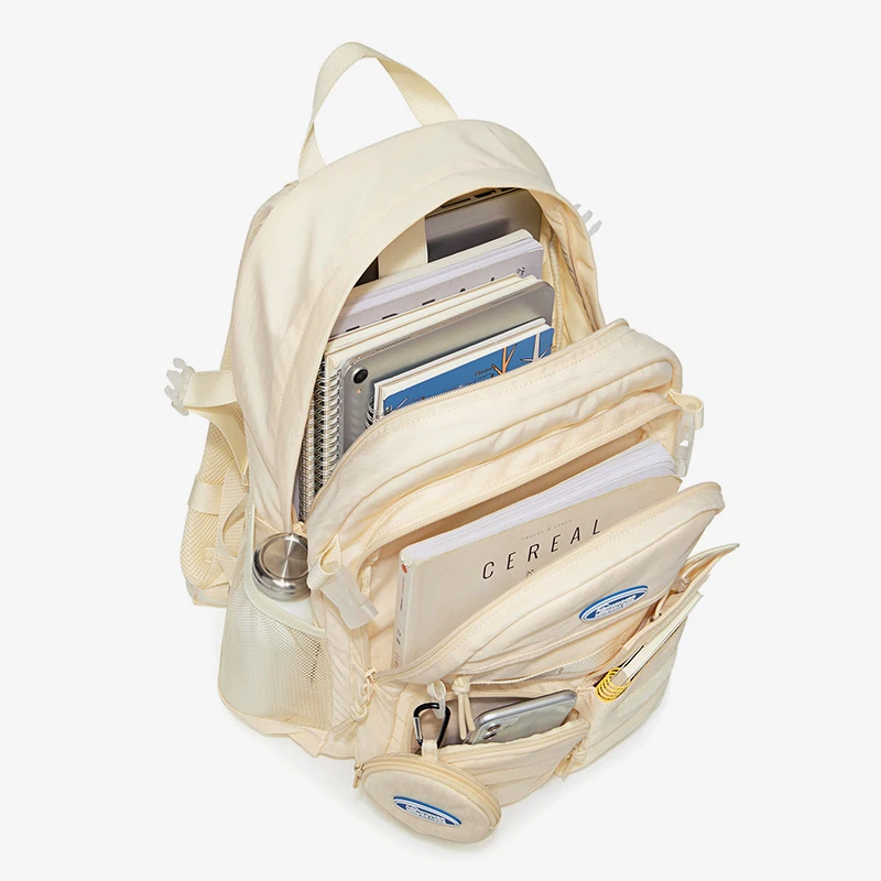 Shouldcat Schoolbag Simple Large Capacity  Bag Waterproof Teenage Women Travel Backpack Bag Solid Color Shoulder Bags Girl