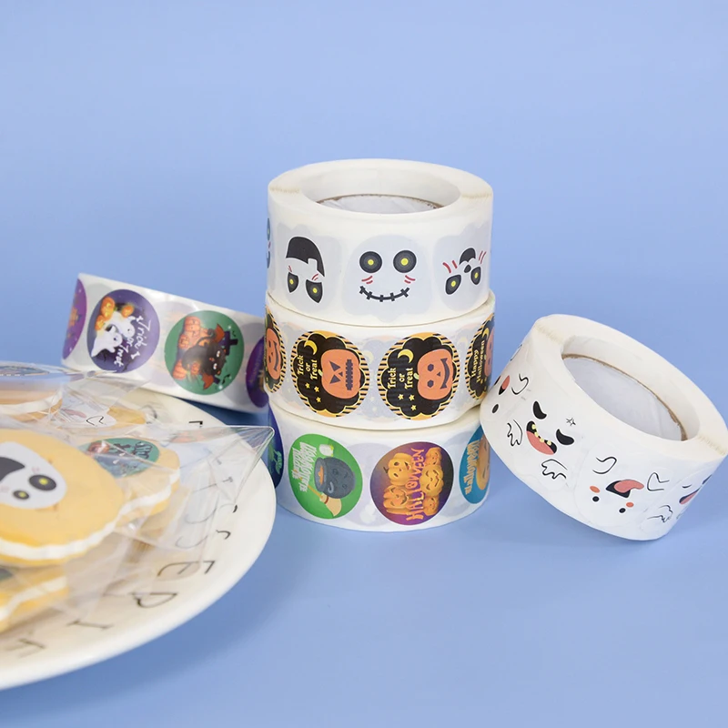 500 шт./рулон наклейки на тему Хэллоуина |