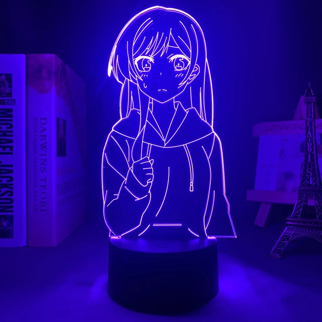 

Led Night Light Lamp Anime Kanojo Okarishimasu Chizuru Ichinose for Bedroom Decorative Nightlight Birthday Gift 3d Table Light