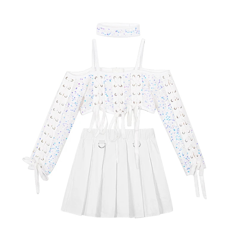 Блестящая танцевальная одежда для джазовых танцев праздничная девочек