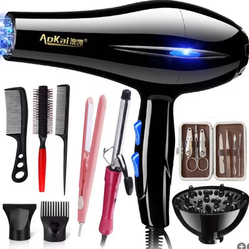 

220V Household Hair Dryer High Power 2200W Electric Hair Dryer Hair Dryer Household Salon Hairdressing Blow Cartridge EU Plug