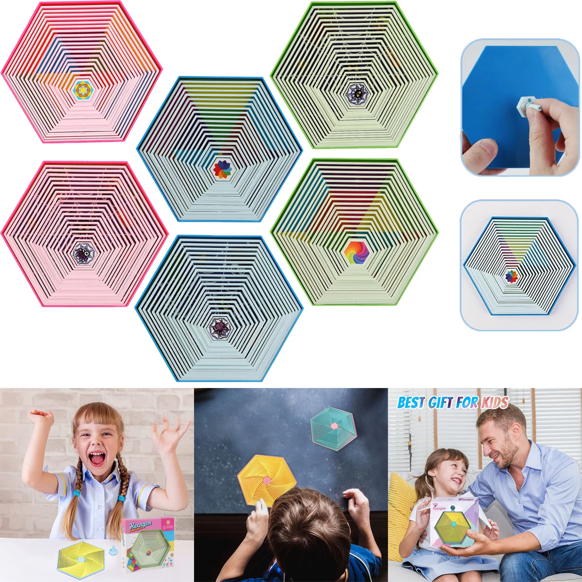 

Creative Hexagon Fidget Sensory Toy Magic Magnetic Twisting And Deforming Ever-changing Hexagonal Puzzle Stress Relief Hand Toy