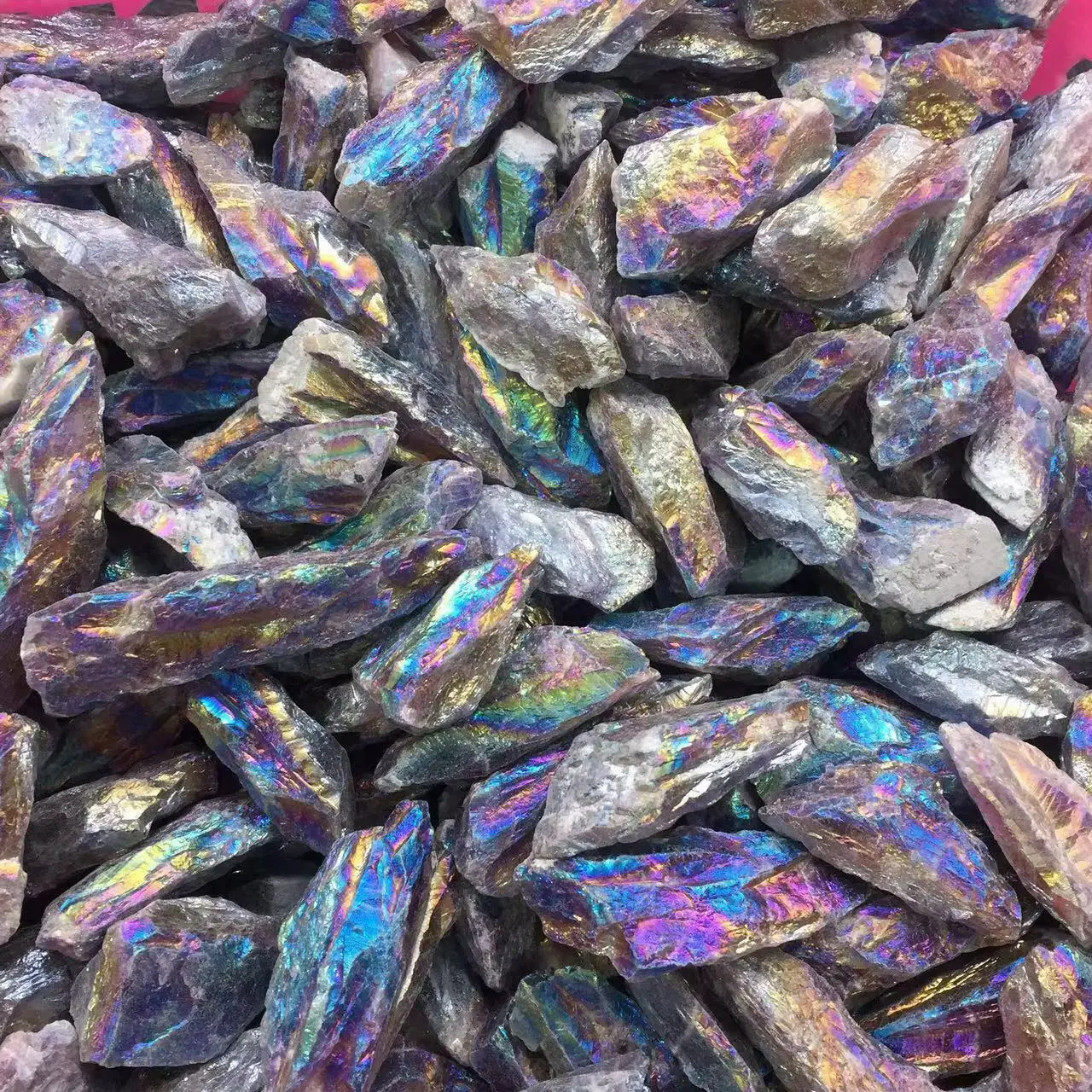 

100g Angel Aura Радужный рисунок «шеврон», аметист, кварцевый кристалл, фотография