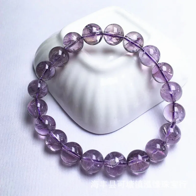 

Boutique natural amethyst bracelet Handmade light amethyst bracelet adds memory diy beaded crystal jewelry lovers holiday gifts