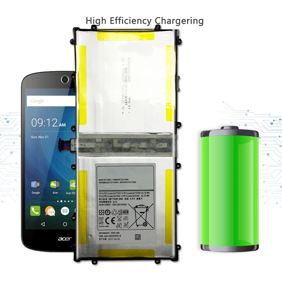 

Tablet Battery SP3496A8H(1S2P) For Samsung Google Nexus 10 Nexus10 GT-P8110 SP3496A8H HA32ARB 9000mah Authentic Battery
