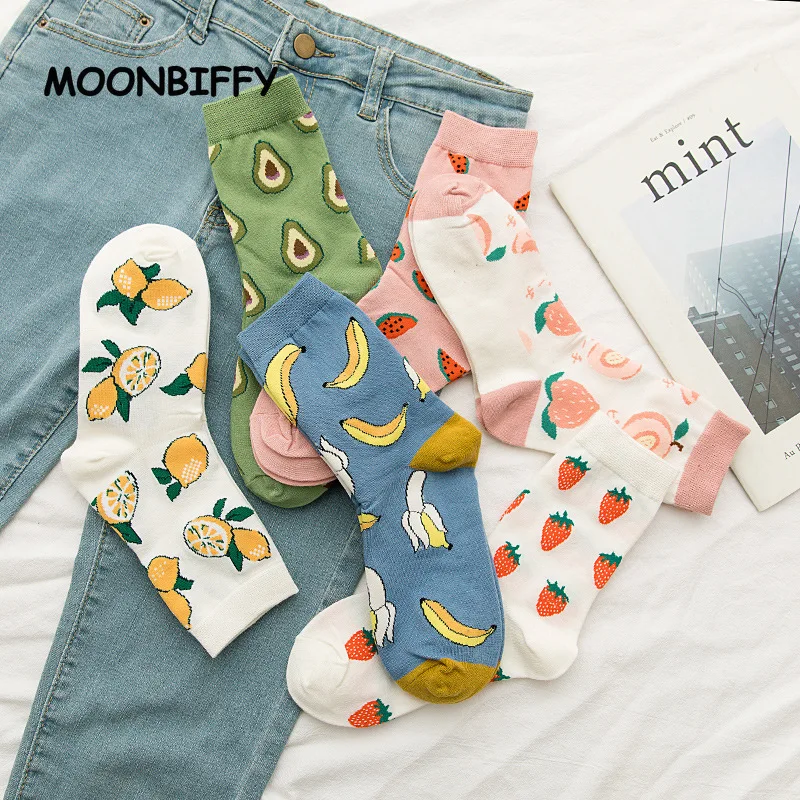 

Ins Kawaii Смешные Женские носки с фруктами Харадзюку красочные милые короткие носки женские хлопковые 1 пара милые носки в стиле преппи фигурис...